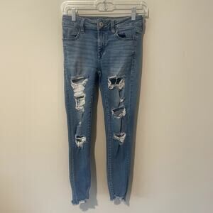 American Eagle Next Level Stretch Distressed Jegging Sz 2 Short